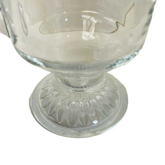 Vintage Crystal Coffee Beer Beverages Mugs Plain Footed Pedestal Clear - Picture 4 of 7